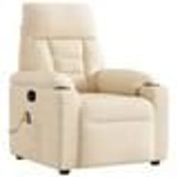 vidaXL Fauteuil inclinable de massage beige tissu microfibre fauteuil de massage fauteuil fauteuil canapé fauteuil de 4015575