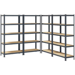 Vidaxl - tagères à 5 niveaux 4pcs anthracite acier et bois d'ingénierie