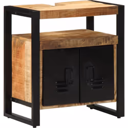 Cet ensemble de meubles de salle de bain industriel mixe style et praticité pour améliorer la déco de votre salle de bain. Fa ...