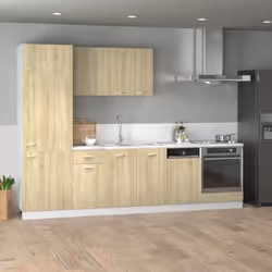 Cet ensemble de meubles de cuisine optimise votre espace de cuisine, offrant un espace de rangement suffisant pour vos effets ...