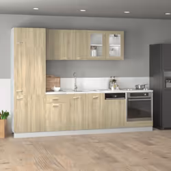 Cet ensemble de meubles de cuisine optimise votre espace de cuisine, offrant un espace de rangement suffisant pour vos effets ...