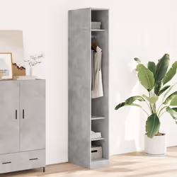 vidaXL Garde-robe gris béton 30x50x200 cm bois dingénierie armoire de rangement organisateur de garde-robe armoire 3307687