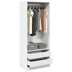 vidaXL Garde-robe blanc 80x50x200 cm bois dingénierie armoire de rangement organisateur de garde-robe armoire placard 3307747