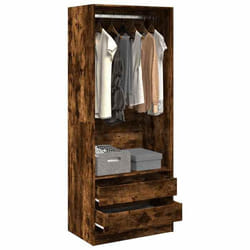 Vidaxl - Garde-robe Chêne Fumé 80x50x200 Cm Bois D'Ingénierie