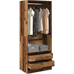 Garde-robe vieux bois 80x50x200 cm bois d'ingénierie Vidaxl