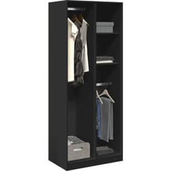 Garde robe noir 80x50x200 cm bois d ingénierie