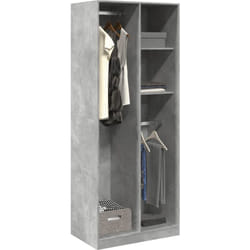 Garde-robe gris béton 80x50x200 cm bois d'ingénierie