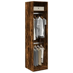 vidaXL Garde-robe chêne fumé 50x50x200 cm bois dingénierie armoire de rangement organisateur de garde-robe armoire 3307787