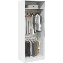 Garde-robe blanc 80x50x200 cm bois d'ingénierie