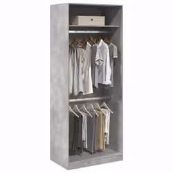 vidaXL Garde-robe gris béton 80x50x200 cm bois d'ingénierie