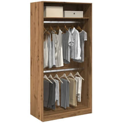 Garde-robe chêne artisanal 100x50x200 cm bois d'ingénierie - Vidaxl