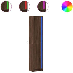 Vidaxl - Buffet haut led chêne brun 41,5x32,5x200 cm bois d'ingénierie