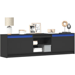 Vidaxl - Meuble tv avec led noir 180x34x50 cm bois d ingénierie