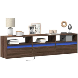 Vidaxl - Meuble tv mural avec led chêne marron 180x31x45 cm