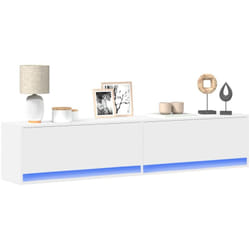 Vidaxl - Meuble tv mural avec led blanc 180x31x38 cm