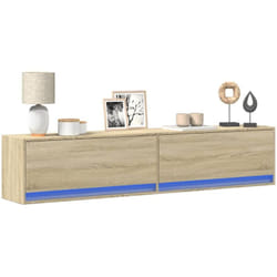 Vidaxl - Meuble tv mural avec led chêne sonoma 180x31x38 cm