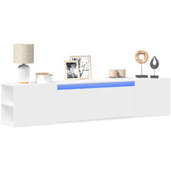 vidaXL Meuble TV mural avec LED blanc 180x31x39,5 cm
