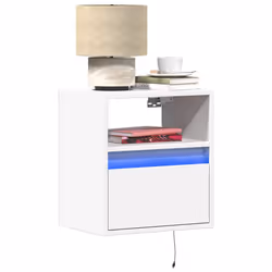 VidaXL 3307975 Table de nuit et table de chevet Blanc - Vue supplémentaire 2