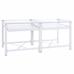 vidaXL Double socle pour machine à laver étagères coulissantes blanc
