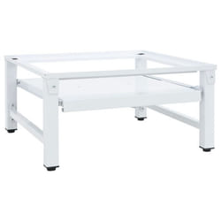 vidaXL Socle pour machine à laver avec étagère coulissante Blanc