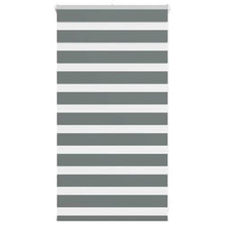 vidaXL Store zèbre gris foncé largeur du tissu 759 cm polyester store à enrouleur zébré store zébré pour fenêtre store 4014101