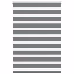 vidaXL Store zèbre gris foncé largeur du tissu 1109 cm polyester store à enrouleur zébré store zébré pour fenêtre store 40141 ...