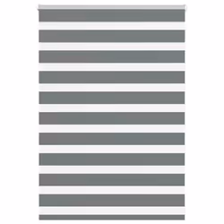 vidaXL Store zèbre gris foncé largeur du tissu 1109 cm polyester store à enrouleur zébré store zébré pour fenêtre store 40141 ...