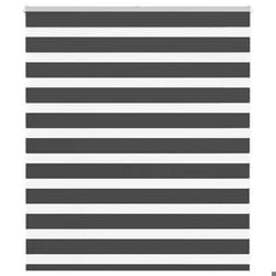 vidaXL Store zèbre noir 125x100 cm largeur du tissu 1209 cm polyester store à enrouleur zébré store zébré pour fenêtre 4014214