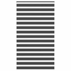 vidaXL Store zèbre noir 125x200 cm largeur du tissu 1209 cm polyester store à enrouleur zébré store zébré pour fenêtre 4014266