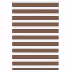 vidaXL Store zèbre marron 115x100cm largeur du tissu 1109cm polyester store à enrouleur zébré store zébré pour fenêtre 401431 ...