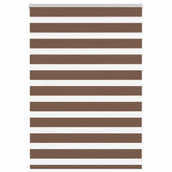 vidaXL Store zèbre marron 115x100cm largeur du tissu 1109cm polyester store à enrouleur zébré store zébré pour fenêtre 4014316