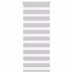 vidaXL Store zèbre gris clair largeur du tissu 609 cm polyester store à enrouleur zébré store zébré pour fenêtre store 401441 ...