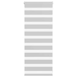 vidaXL Store zèbre gris clair largeur du tissu 609 cm polyester store à enrouleur zébré store zébré pour fenêtre store 4014410
