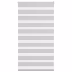vidaXL Store zèbre gris clair largeur du tissu 709 cm polyester store à enrouleur zébré store zébré pour fenêtre store 401441 ...