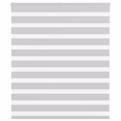 vidaXL Store zèbre gris clair largeur du tissu 1209 cm polyester store à enrouleur zébré store zébré pour fenêtre store 40144 ...