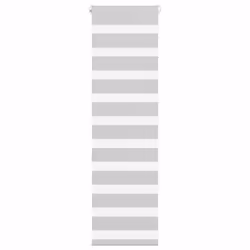 vidaXL Store zèbre gris clair largeur du tissu 409 cm polyester store à enrouleur zébré store zébré pour fenêtre store 401443 ...