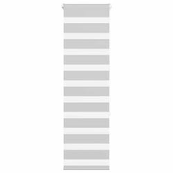 vidaXL Store zèbre gris clair largeur du tissu 409 cm polyester store à enrouleur zébré store zébré pour fenêtre store 4014432