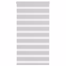 vidaXL Store zèbre gris clair largeur du tissu 759 cm polyester store à enrouleur zébré store zébré pour fenêtre store 401443 ...