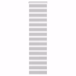 vidaXL Store zèbre gris clair largeur du tissu 559 cm polyester store à enrouleur zébré store zébré pour fenêtre store 401448 ...