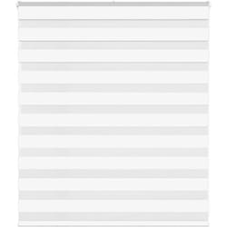 Store zèbre blanc 125x100 cm largeur du tissu 120,9cm polyester - Vidaxl