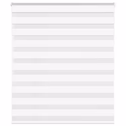 vidaXL Store zèbre blanc 135x100 cm largeur du tissu 1309cm polyester store à enrouleur zébré store zébré pour fenêtre 401473 ...