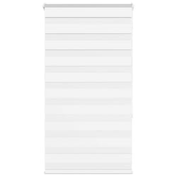 vidaXL Store zèbre blanc 70x150 cm largeur du tissu 659 cm polyester store à enrouleur zébré store zébré pour fenêtre 4014749