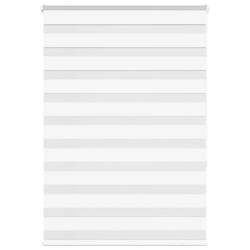 vidaXL Store zèbre blanc 95x150 cm largeur du tissu 909 cm polyester store à enrouleur zébré store zébré pour fenêtre 4014754