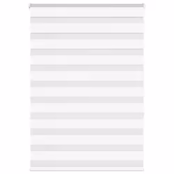vidaXL Store zèbre blanc 105x150 cm largeur du tissu 1009cm polyester store à enrouleur zébré store zébré pour fenêtre 401475 ...