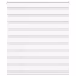 vidaXL Store zèbre blanc 125x150 cm largeur du tissu 1209cm polyester store à enrouleur zébré store zébré pour fenêtre 401476 ...