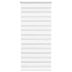 vidaXL Store zèbre blanc 105x230 cm largeur du tissu 1009cm polyester store à enrouleur zébré store zébré pour fenêtre 4014808