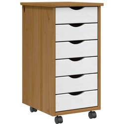 Armoire roulante avec tiroirs MOSS bois de pin marron miel vidaXL