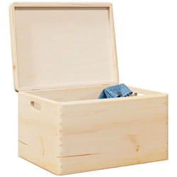 Boîte en bois avec couvercle et poignées bois de pin massif - Vidaxl