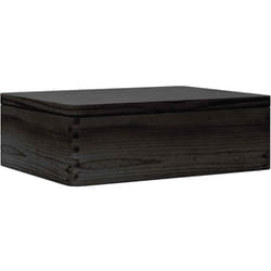Boîte en bois avec couvercle noir 40x30x13cm bois de pin massif Vidaxl