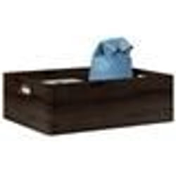 Boîte de rangement - vidaXL - Bois de pin massif - Noir - 40 x 30 x 13 cm - 12 L
